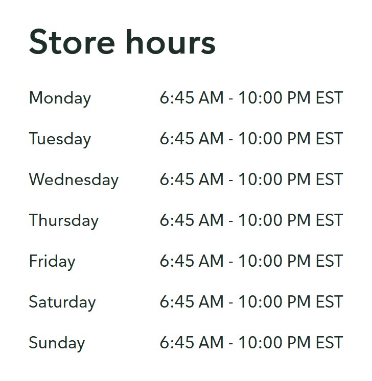 Store hours for The Plaza Midtown Publix in Atlanta, open 6:45 a.m. to 10 p.m. every day